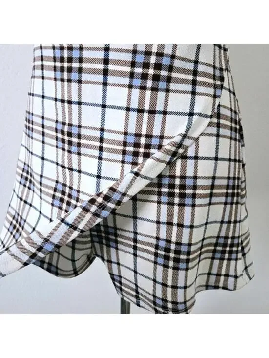 Almost Famous Blue Plaid Romper Size Large - Picture 3 of 4